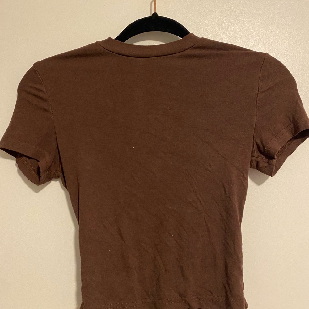 SHEIN Brown Short Sleeve Tee